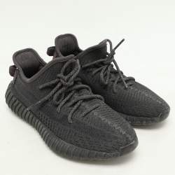 Yeezy x Adidas Black Knit Fabric Boost 350 V2 "Cinder" Low Top Sneakers Size 40