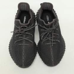 Yeezy x Adidas Black Knit Fabric Boost 350 V2 "Cinder" Low Top Sneakers Size 40