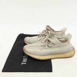 Yeezy x Adidas Beige Knit Fabric Boost 350 V2 "Citrin" Low Top Sneakers Size 39 1/3