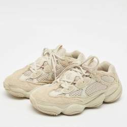 Yeezy x Adidas White/Grey Suede and Fabric  Yeezy 500 Sneakers Size 38