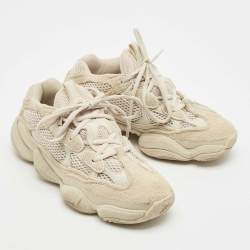 Yeezy x Adidas White/Grey Suede and Fabric  Yeezy 500 Sneakers Size 38
