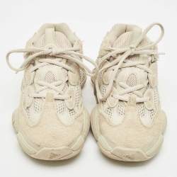 Yeezy x Adidas White/Grey Suede and Fabric  Yeezy 500 Sneakers Size 38