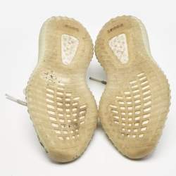 Pre Owned Yeezy x Adidas Blue/White Knit Fabric Boost 350 V2 Cloud White Non-Reflective Sneakers 39 1/3