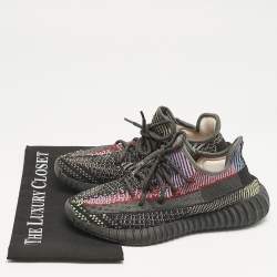 Yeezy x Adidas Black Knit Fabric Boost 350 V2 Yecheil Sneakers Size 40