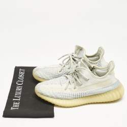 Yeezy x Adidas Blue/White Knit Fabric Boost 350 V2 Cloud White Non-Reflective Sneakers 39 1/3
