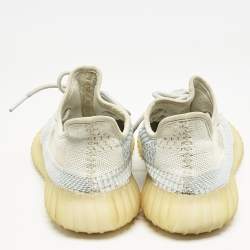 Yeezy x Adidas Blue/White Knit Fabric Boost 350 V2 Cloud White Non-Reflective Sneakers 39 1/3