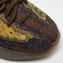 Yeezy x Adidas Brown/Yellow Knit Fabric Boost 380 LMNTE Sneakers Size 37 1/3