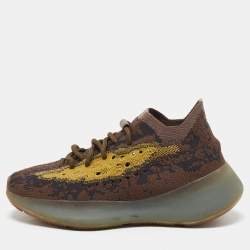 Yeezy x Adidas Brown/Yellow Knit Fabric Boost 380 LMNTE Sneakers Size 37 1/3