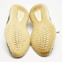 Pre Owned Yeezy x Adidas Beige/Brown Knit Fabric Boost 350 V2 Zyon Sneakers Size 38