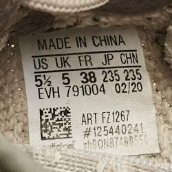 Pre Owned Yeezy x Adidas Beige/Brown Knit Fabric Boost 350 V2 Zyon Sneakers Size 38