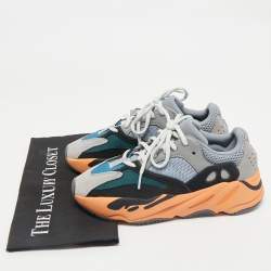 Yeezy x Adidas Multicolor Leather and Suede Boost 700 Wave Runner Sneakers Size 39 1/3