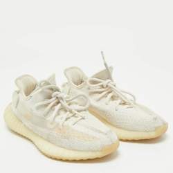 Yeezy x Adidas Cream Knit Fabric Boost 350 V2 Sneakers Size 38            