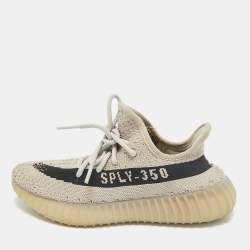 Yeezy x Adidas White Fabric Boost 350 V2 Slate Core Sneakers Size 37 2/3