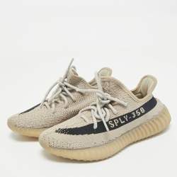 Yeezy x Adidas White Fabric Boost 350 V2 Slate Core Sneakers Size 37 2/3