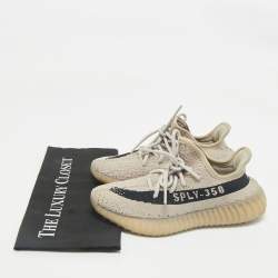 Yeezy x Adidas White Fabric Boost 350 V2 Slate Core Sneakers Size 37 2/3