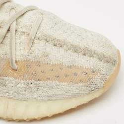 Pre Owned Yeezy x Adidas Cream Knit Fabric Boost 350 V2 Synth Non Reflective Sneakers Size 38