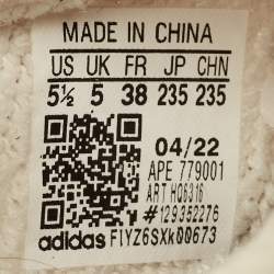 Pre Owned Yeezy x Adidas Cream Knit Fabric Boost 350 V2 Synth Non Reflective Sneakers Size 38