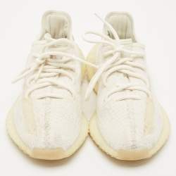 Yeezy x Adidas White Knit Fabric Boost 350 V2 Bone Sneakers Size 38 2/3
