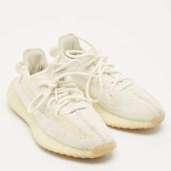 Yeezy x Adidas White Knit Fabric Boost 350 V2 Bone Sneakers Size 38 2/3
