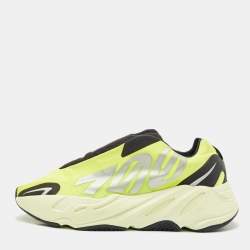 Yeezy x Adidas Neon Yellow/Black Nylon Boost 700 MNVN Phosphor Sneakers Size 38