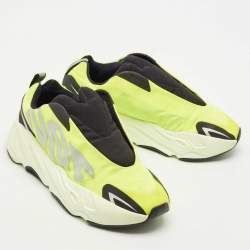 Yeezy x Adidas Neon Yellow/Black Nylon Boost 700 MNVN Phosphor Sneakers Size 38