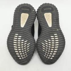 Pre Owned Yeezy x Adidas Black Fabric Boost 350 V2 Slate Core Sneakers Size 37 1/3