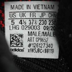 Pre Owned Yeezy x Adidas Black Fabric Boost 350 V2 Slate Core Sneakers Size 37 1/3