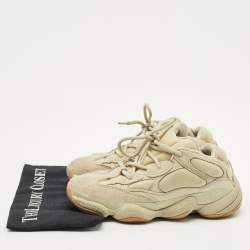 Pre Owned Yeezy x Adidas Green Neoprene and Suede Yeezy 500 Stone Sneakers Size 38