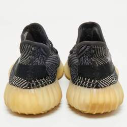 Pre Owned Yeezy x Adidas Black/Grey Knit Fabric Boost 350 V2 Carbon Sneakers Size 40
