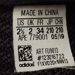 Pre Owned Yeezy x Adidas Black Knit Fabric Boost 350 V2 Black Non-Reflective Sneakers Size 34