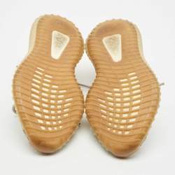 Pre Owned Yeezy x adidas Grey Knit Fabric Boost 350 V2 Sesame Sneakers Size 38