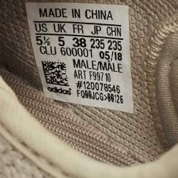 Pre Owned Yeezy x adidas Grey Knit Fabric Boost 350 V2 Sesame Sneakers Size 38