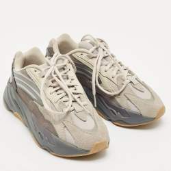 Pre Owned Yeezy x Adidas Grey Suede and Canvas Boost 700 V2 Tephra Sneakers Size 38