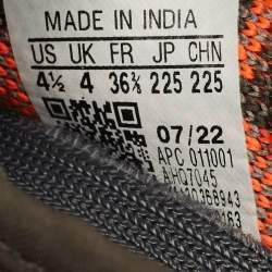 Pre Owned Yeezy x Adidas Grey Knit Fabric Boost 350 V2 Carbon Beluga Sneakers Size 36 2/3