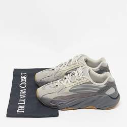Pre Owned Yeezy x Adidas Grey Suede and Canvas Boost 700 V2 Tephra Sneakers Size 36 2/3