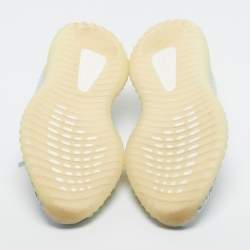 Pre Owned Yeezy x Adidas Blue/White Knit Fabric Boost 350 V2 Cloud White (Non-Reflective) Sneakers 38 2/3