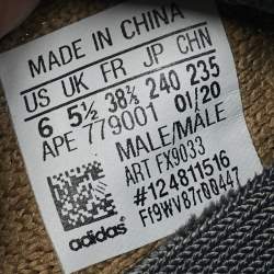 Pre Owned Yeezy x Adidas Brown Knit Fabric Boost 350 V2 Earth Sneakers Size 38 2/3