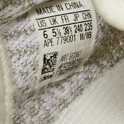 Pre Owned Yeezy x Adidas White/Grey Knit Fabric Boost 350 V2 Static Reflective Sneakers Size 38 2/3