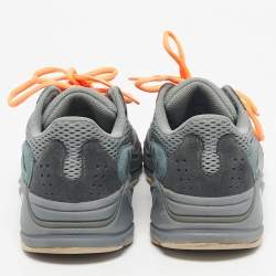 Pre Owned Yeezy x Adidas Grey Suede and Mesh Boost 700 Teal Blue Sneakers Size 38 2/3