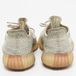 Pre Owned Yeezy x Adidas Pale Green Knit Fabric Boost 350 V2 Citrin (Non-Reflective) Sneakers Size 38 2/3