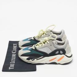 Pre Owned Yeezy x Adidas Multicolor Mesh and Suede Boost 700 Wave Runner Sneakers Size 38