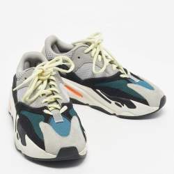 Pre Owned Yeezy x Adidas Multicolor Mesh and Suede Boost 700 Wave Runner Sneakers Size 38