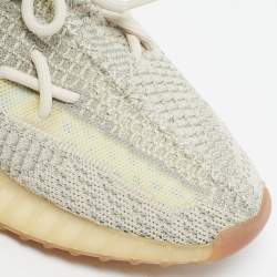 Pre Owned Yeezy x Adidas Pale Green Knit Fabric Boost 350 V2 Citrin (Non-Reflective) Sneakers Size 40 2/3