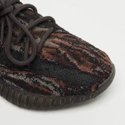 Pre Owned Yeezy x Adidas Brown Knit Fabric Boost 350 V2 MX Rock Sneakers Size 40