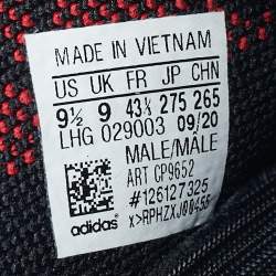 Pre Owned Yeezy x Adidas Black Knit Fabric Boost 350 V2 Bred Sneakers Size 43 1/3