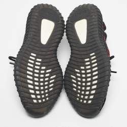 Pre Owned Yeezy x Adidas Black Knit Fabric Boost 350 V2 Bred Sneakers Size 43 1/3