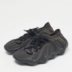 Pre Owned Yeezy x Adidas Black/Brown Mesh and Rubber 450 Lace Up Sneakers Size 38