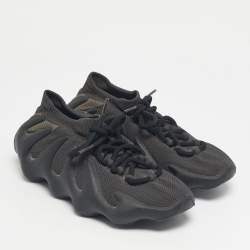 Pre Owned Yeezy x Adidas Black/Brown Mesh and Rubber 450 Lace Up Sneakers Size 38