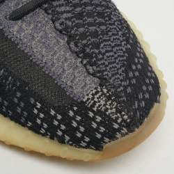 Pre Owned Yeezy x Adidas Black/Grey Knit Fabric Boost 350 V2 Carbon Sneakers Size 38 2/3