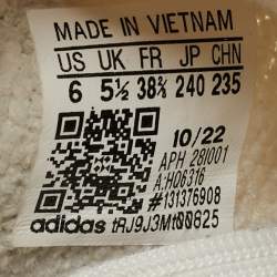 Pre Owned Yeezy x Adidas White Knit Fabric Boost 350 V2 Bone Sneakers Size 38 2/3